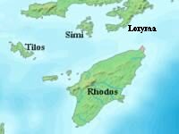 Karte: Inseln Rhodos und Symi, t�rkische K�ste
